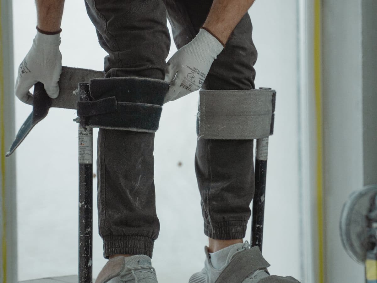 Handyman on a ladder during a home improvement project