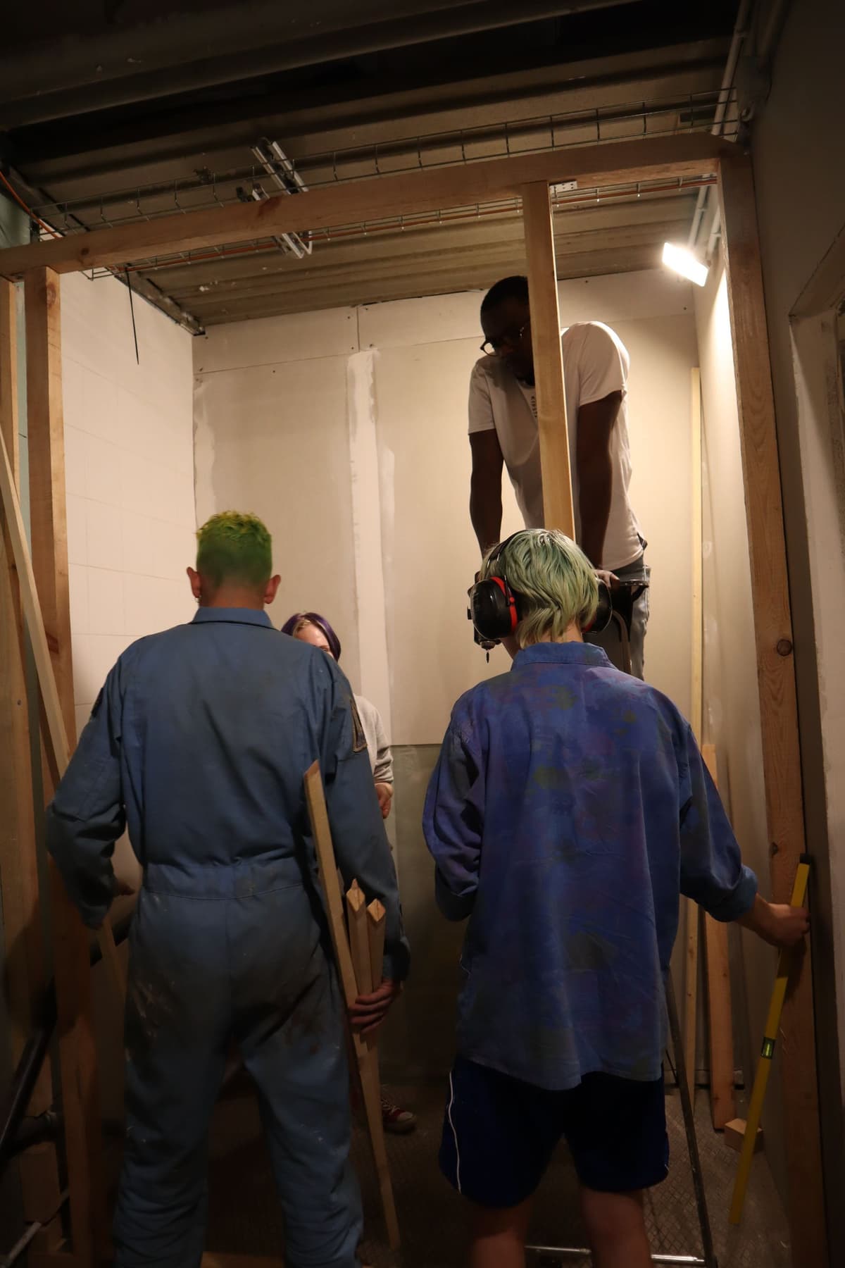 Professional contractor performing construction work on a real job
