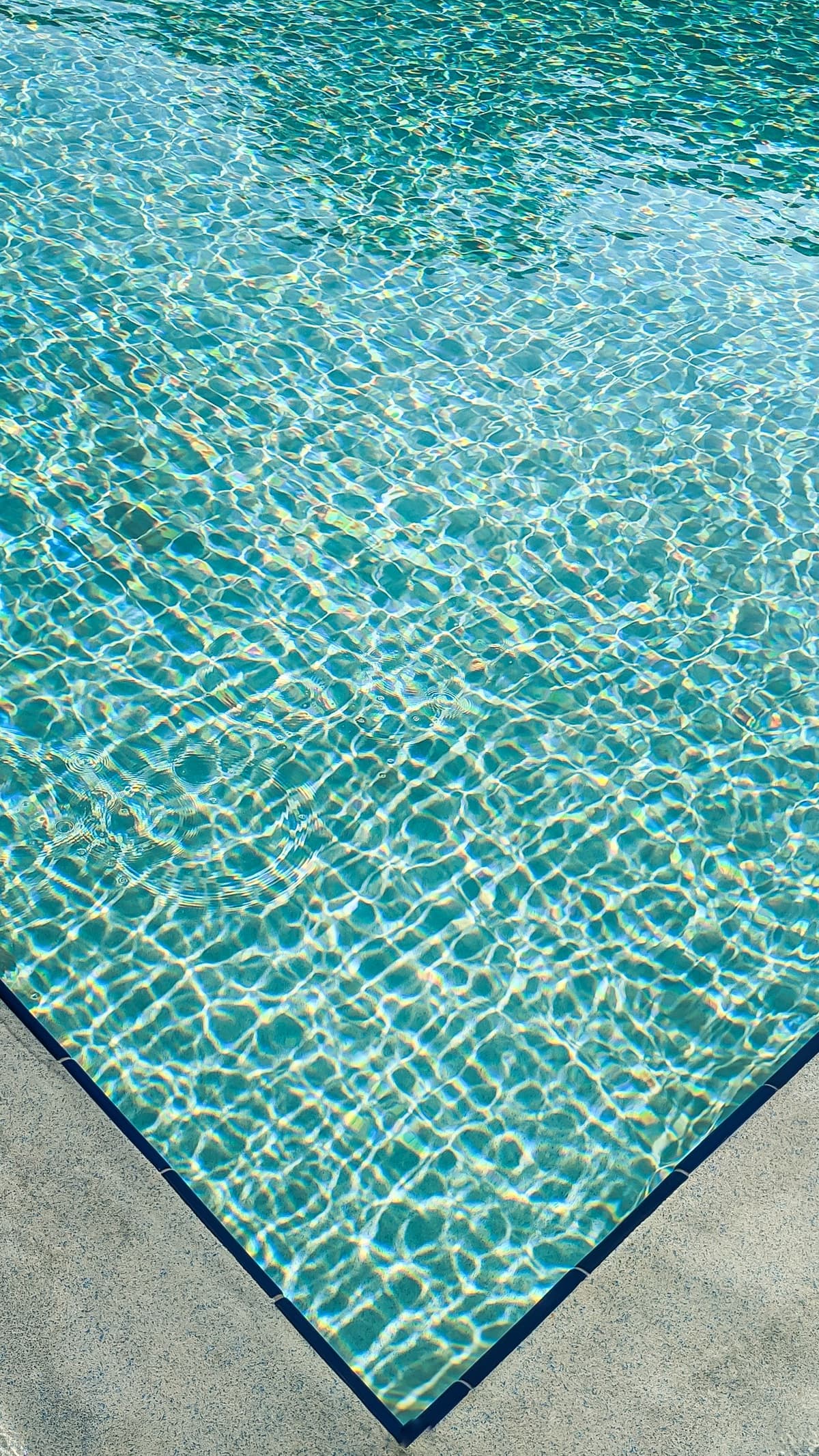 Professional pool technician performing pool maintenance on a real job